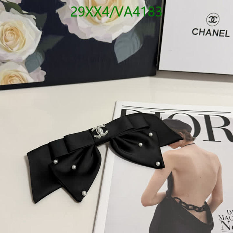 Chanel Elegant Black Silk Bow Hair Clip with Pearl & Crystal Embellishments