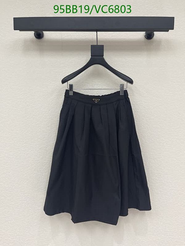 Prada Women's Pleated A-Line Skirt - Black Polyester Midi Skirt