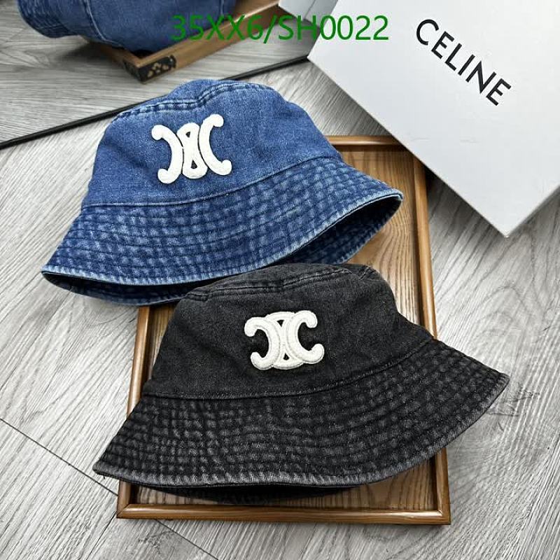 Celine Triomphe Denim Bucket Hat - Stylish & Reversible Design for All Seasons