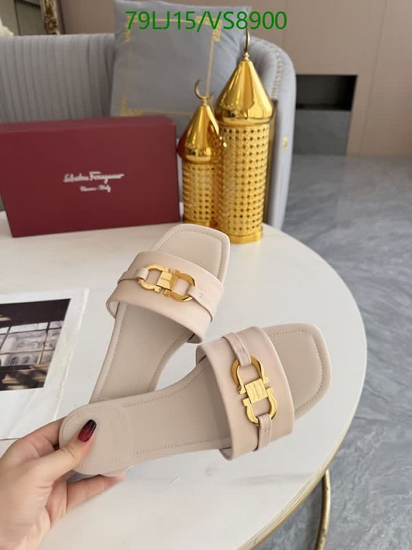 Salvatore Ferragamo Women's Beige Leather Flat Sandals