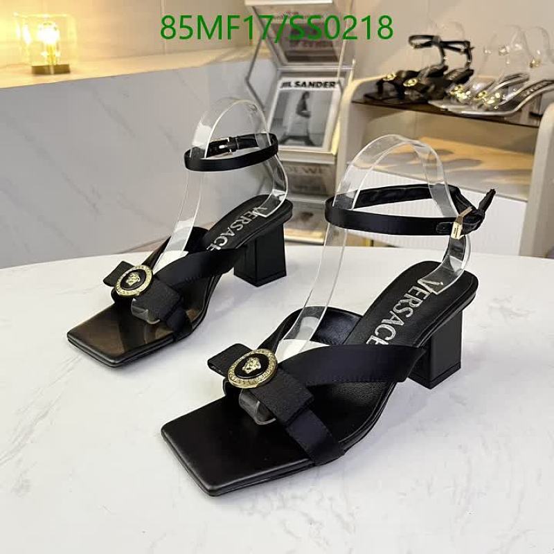 Versace Women's Black Silk Sheepskin Square-Toe Block Heel Sandals