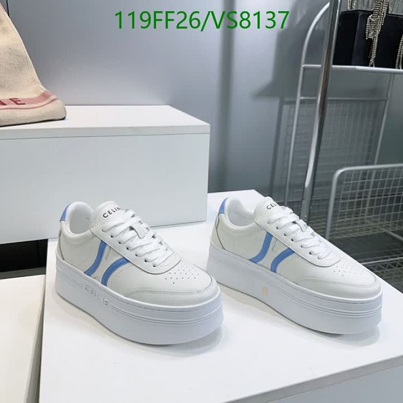 Celinee Women's White Leather Platform Sneakers with Blue Accents