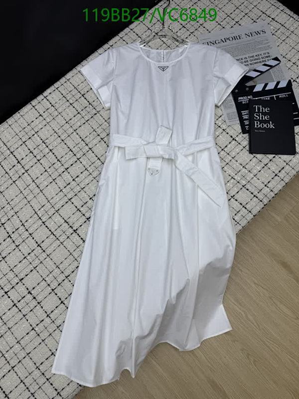 Prada White Cotton Short Sleeve Midi Dress with Belt - Elegant & Comfortable