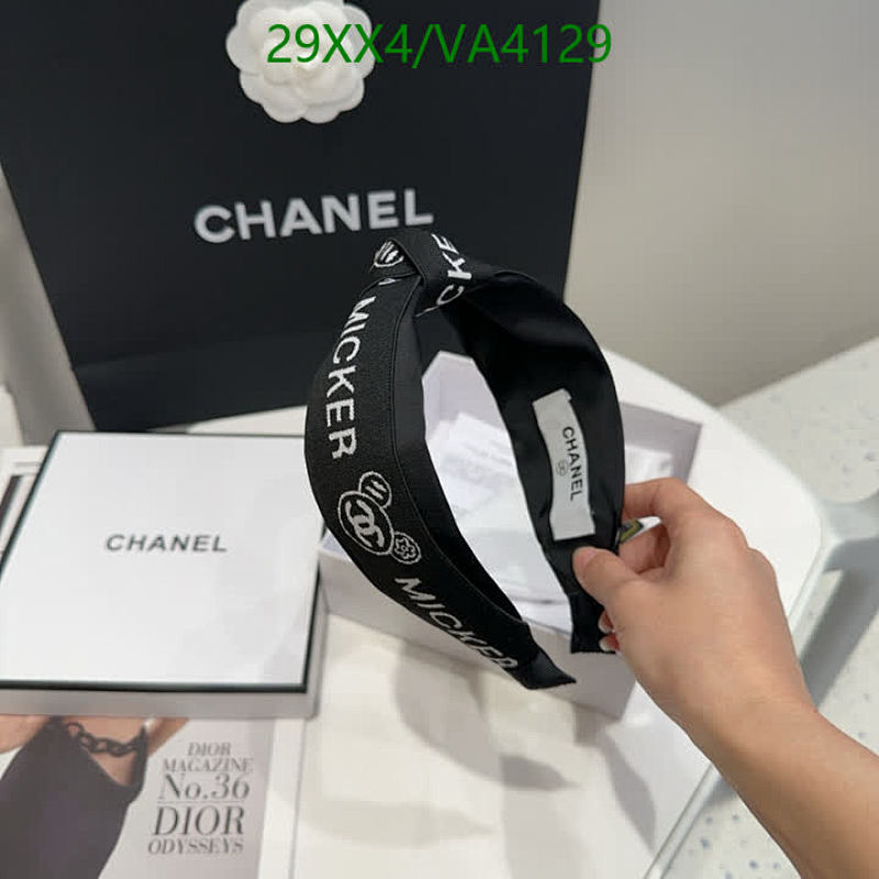 Chic Chanel-Inspired Black Headband with Iconic Logo & Mickey Detailing