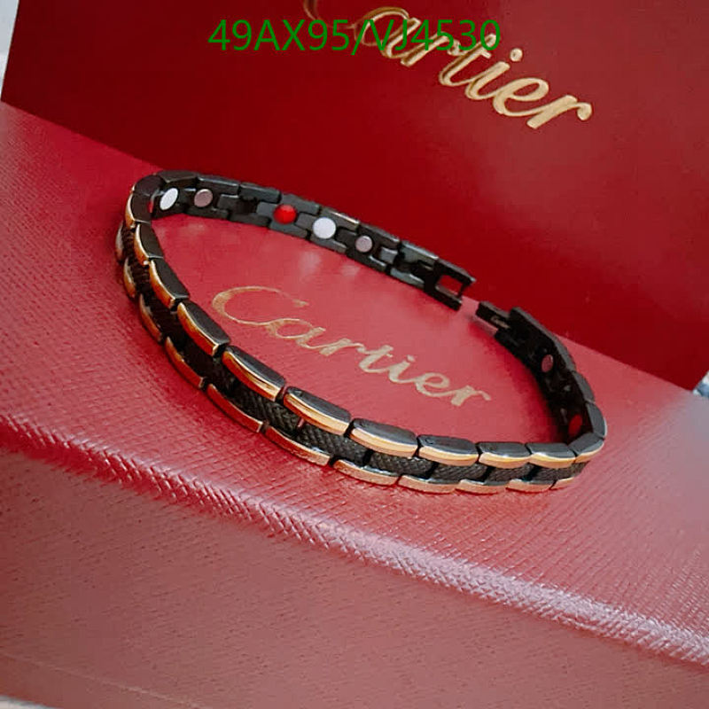 Cartier Elegant Magnetic Therapy Bracelet - Stylish Black & Gold Link Design