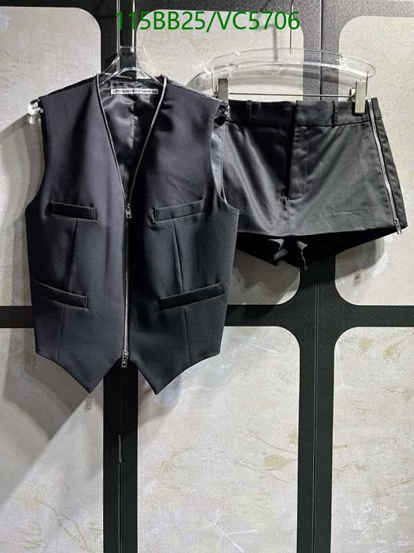 Alexander Wang Women's Zipper Vest & Shorts Set - Stylish Polyester Blend