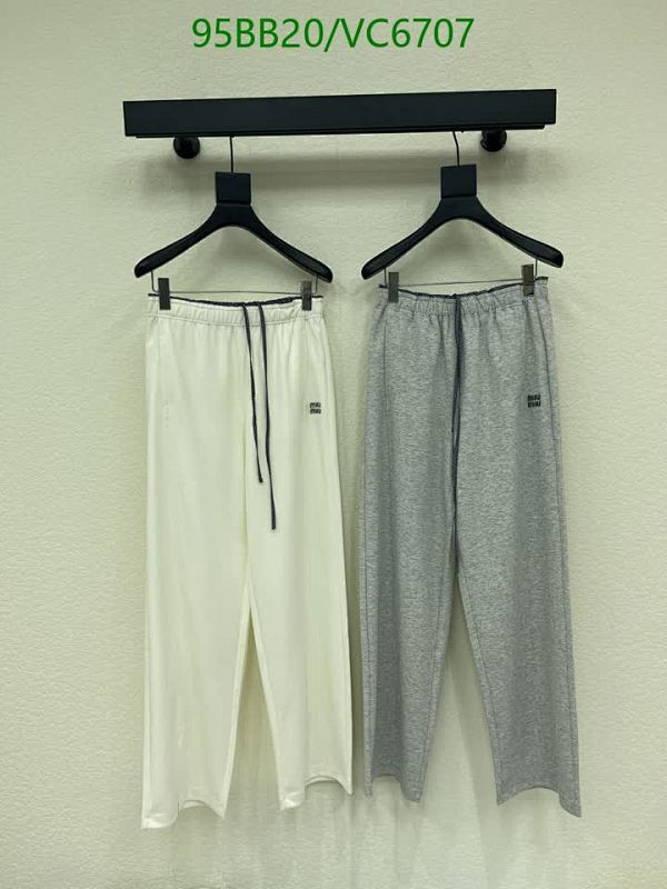 Miu Miu Women's Comfortable Polyester Fiber Lounge Pants with Elastic Waist