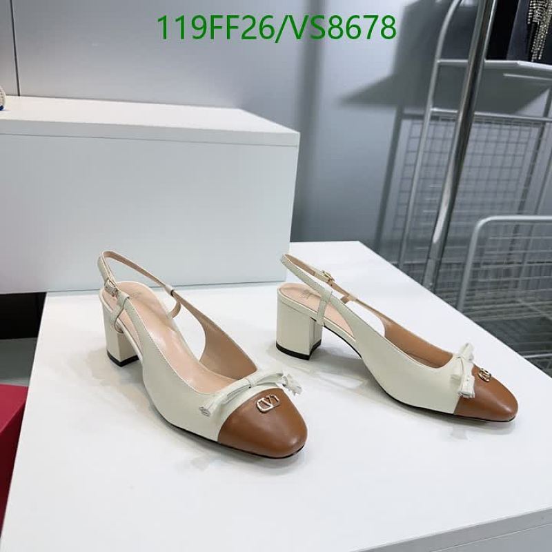 Valentino Women's Two-Tone Slingback Block Heel Shoes with Bow Accent