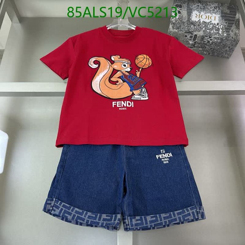 Fendi Kids' Squirrel Basketball Tee & Denim Shorts Set - Cotton & Denim Outfit