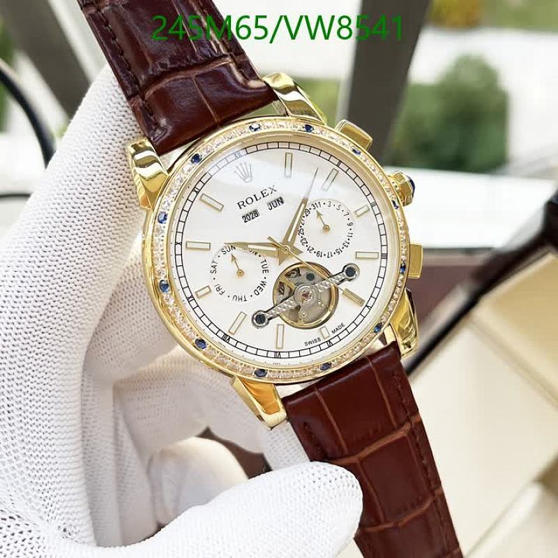 Rolex Men's Automatic Mechanical Watch with Leather Strap