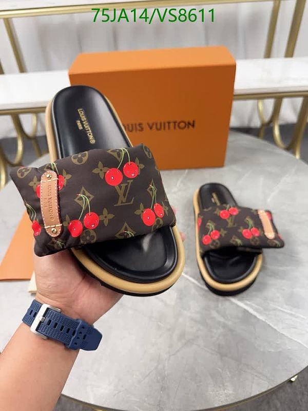 Louis Vuitton Women's Cherry Print Sheepskin Slides - EU 35-45