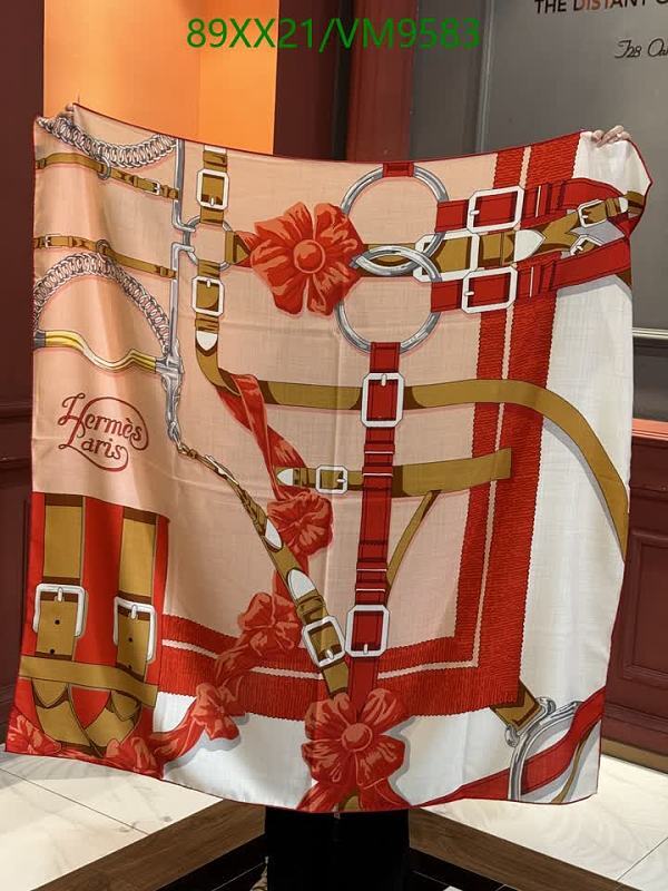 Hermes Paris Cashmere & Silk Scarf - Equestrian Buckle Print, 140x140cm