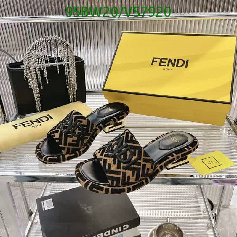 Fendi Women's FF Logo Sheepskin Slides with Genuine Leather Outsole