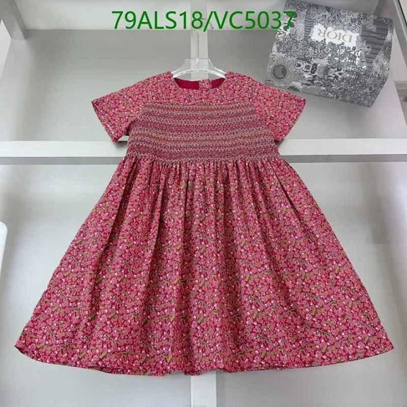 Dior Kids' Floral Smocked Cotton Dress - VC5037, Sizes 110-160cm