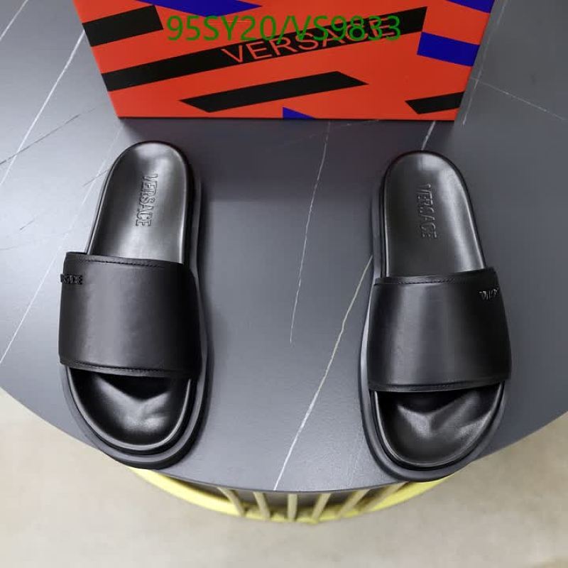 Versace Men's Black Leather Slides - EU 38-45