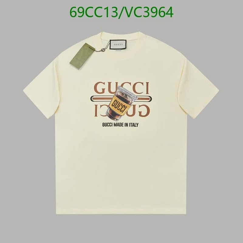 Gucci Made In Italy Cotton T-Shirt with Coffee Cup Graphic Print