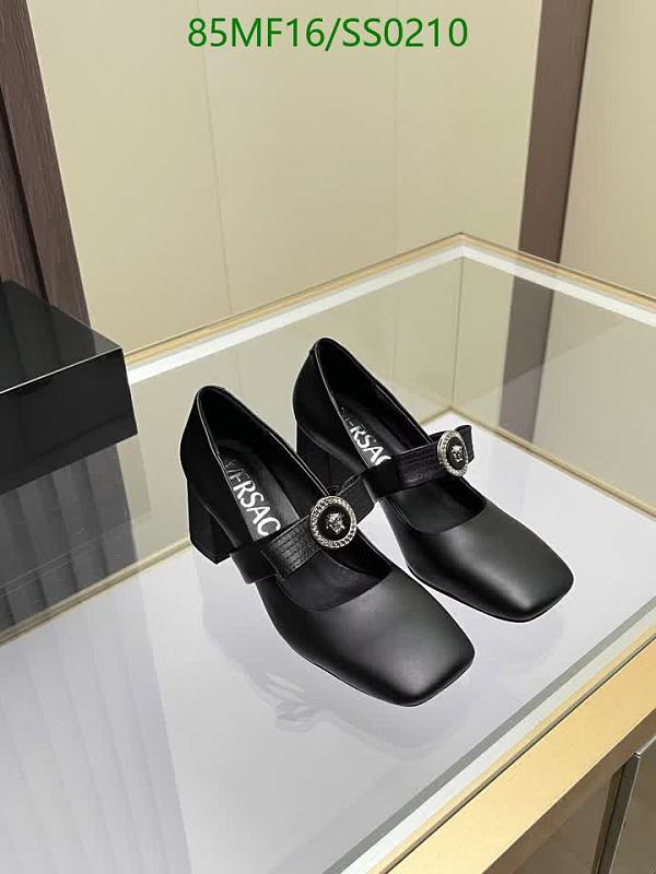 Versace Women's Black Square Toe Mary Jane Pumps - Luxurious Cowhide & Sheepskin