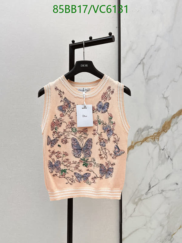 Dior Butterfly Embroidered Cotton Knit Vest - Sleeveless Top for Women