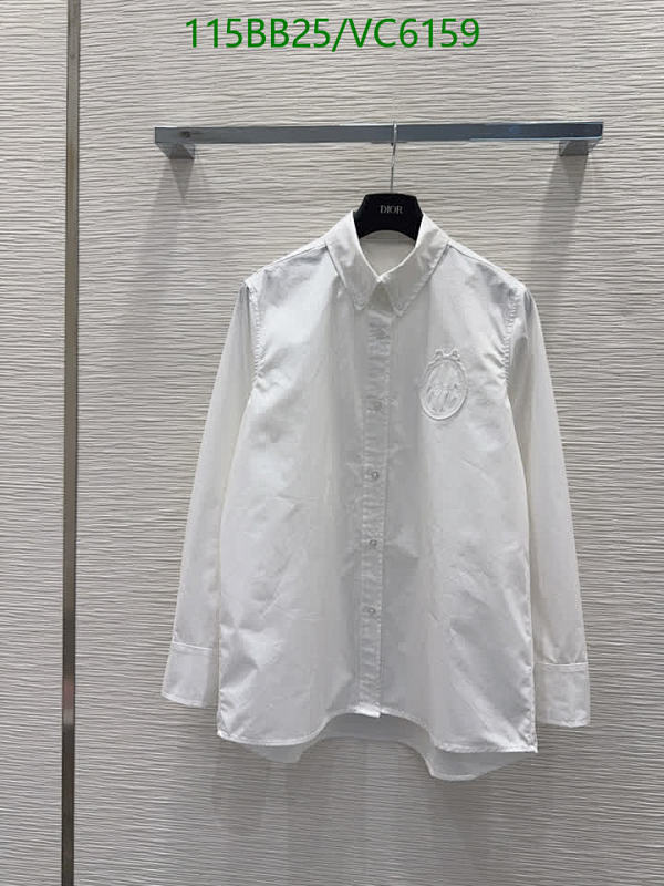 Dior White Long Sleeve Logo Button-Up Shirt - Elegant Polyester Blouse