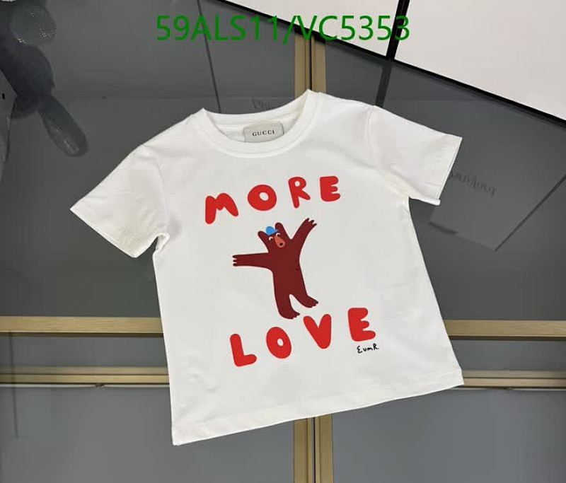 Gucci Kids' Cotton T-Shirt with 'More Love' Bear Print - VC5353