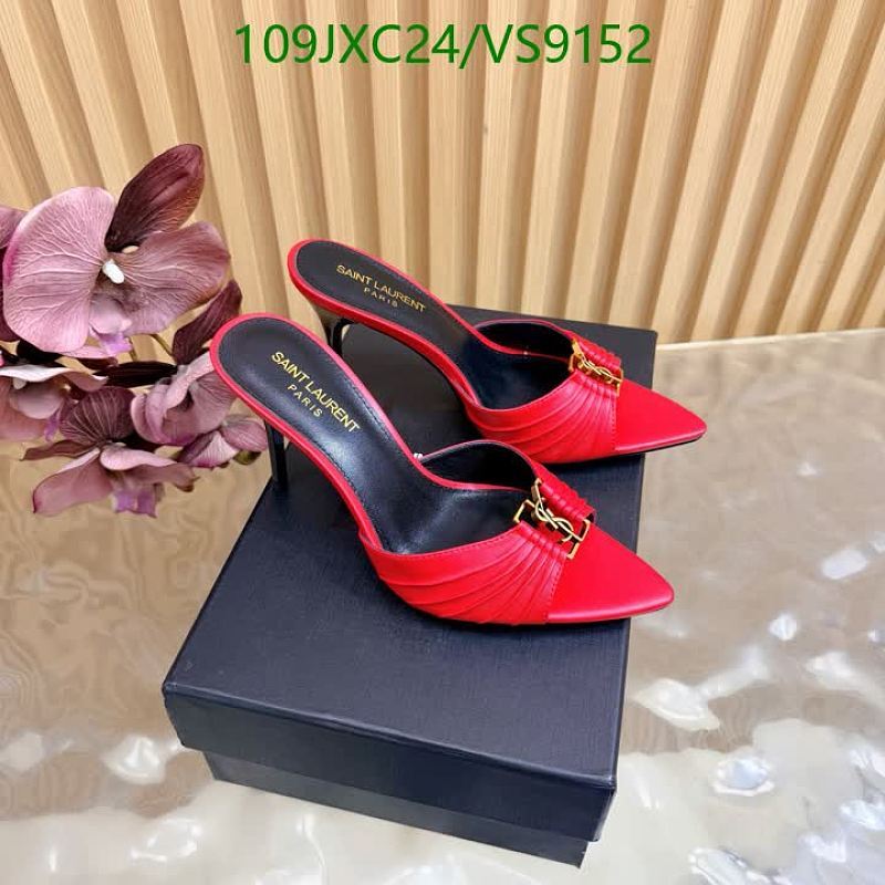 Yves Saint Laurent Women's Red Patent Leather Mule Heels