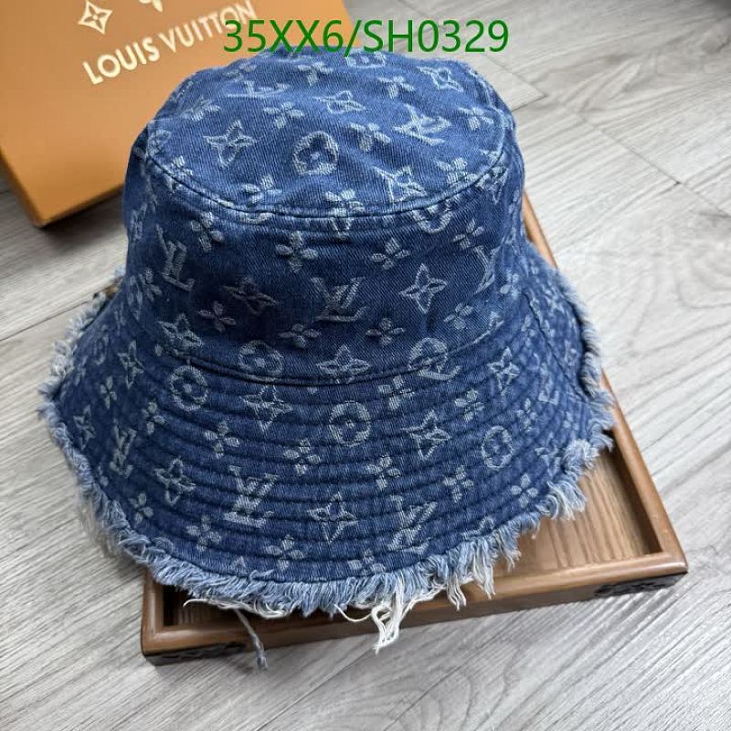 Louis Vuitton Denim Monogram Bucket Hat - Stylish Frayed Edge Design