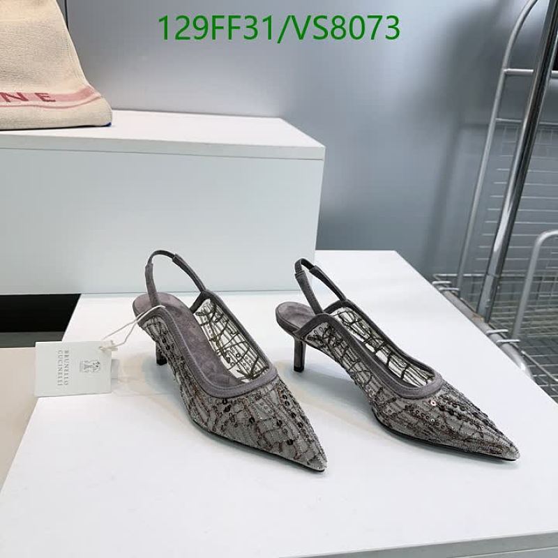 Brunello Cucinelli Women's Slingback Heels - Sheep Suede & Mesh - EU 35-41