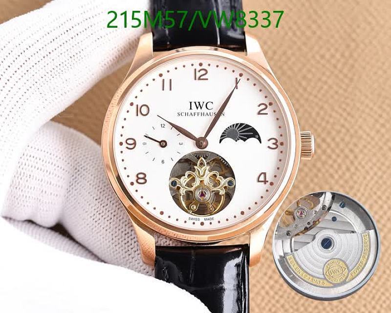 IWC Schaffhausen Automatic Mechanical Watch with Genuine Leather Strap