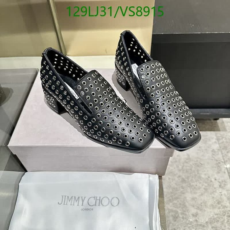 Jimmy Choo Women's Black Leather Perforated Loafer Shoes