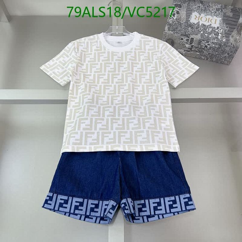 Fendi Kids Monogram T-Shirt & Denim Shorts Set - Stylish Cotton Outfit