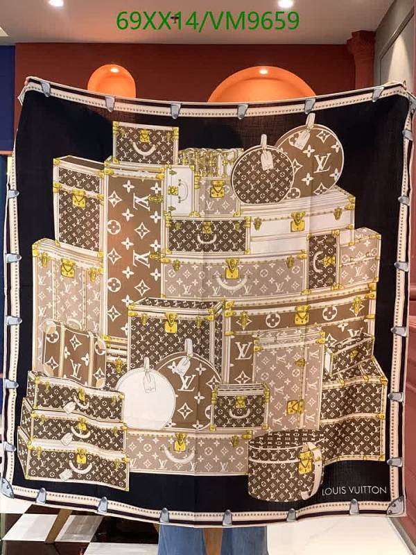Louis Vuitton Luxurious Silk & Cashmere Scarf - Brown Monogram Print