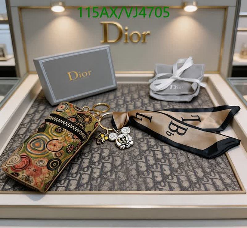 Dior Charm Keychain with Mickey Mouse Pendant & Artistic Pouch