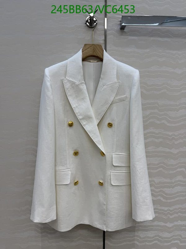 Louis Vuitton Women's Double-Breasted Linen Blazer - Elegant White Jacket