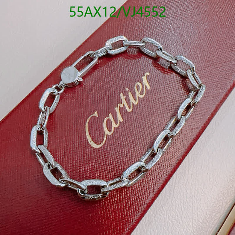 Cartier Elegant Silver-Tone Chain Bracelet with Pave Detailing for Women