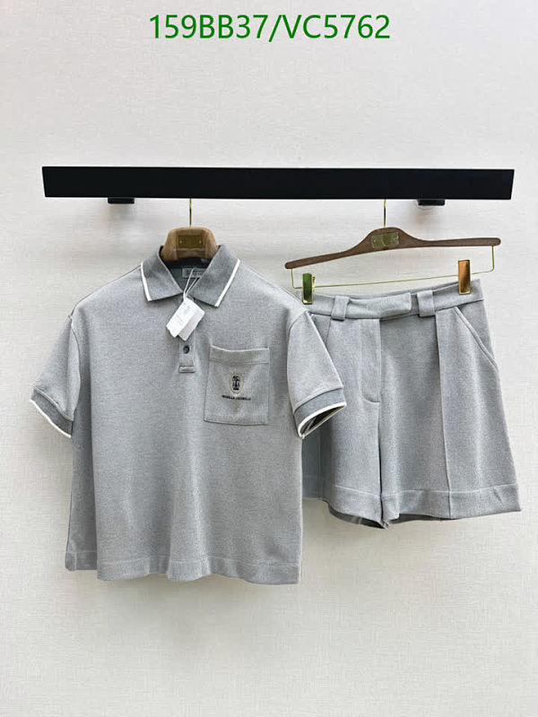 Brunello Cucinelli Women's Polo Shirt & Shorts Set - Casual Polyester Fiber