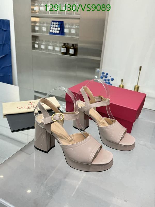 Valentino Women's Platform Block Heel Sandals, Nude Patent Leather