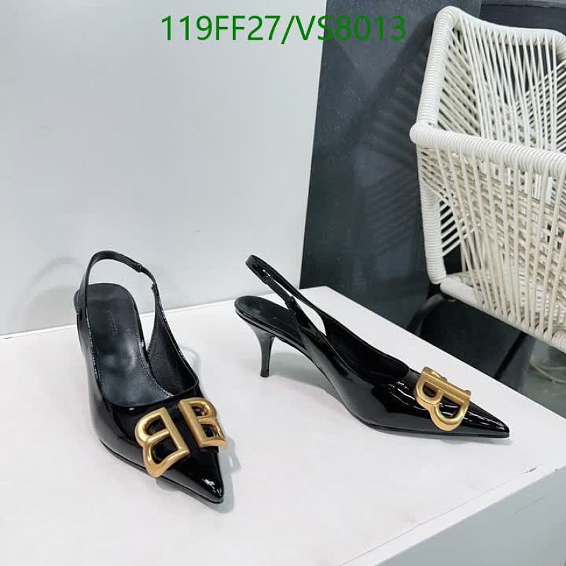 Balenciaga Women's Black Patent Leather Slingback Heels with Gold BB Logo