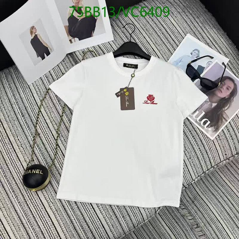 Loro Piana Luxury Cotton T-Shirt with Embroidered Rose Motif