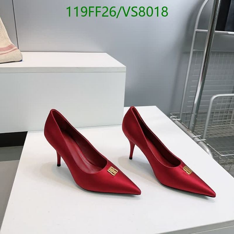 Balenciaga Women's Red Satin Pointed Toe Stiletto Heels