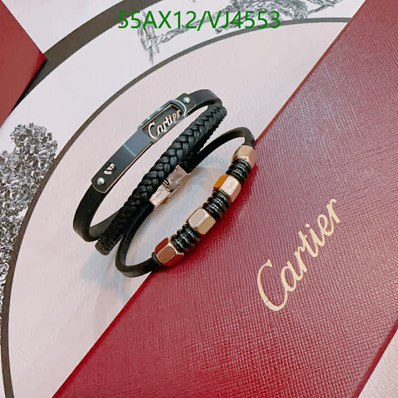 Cartier Men's Black Leather Braided Bracelet with Gold-Tone Accents