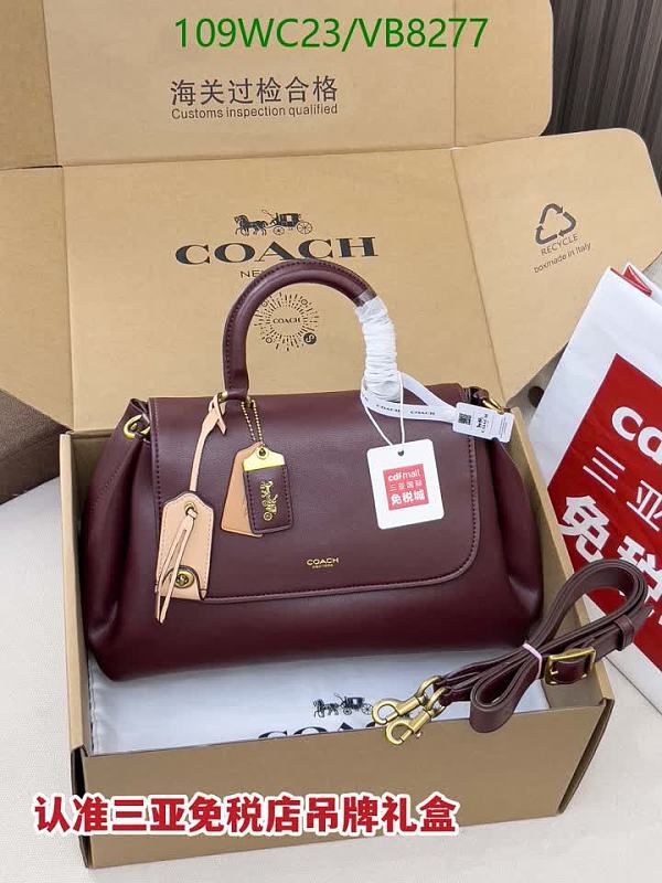 Coach Burgundy Cowhide Leather Top Handle Satchel Bag