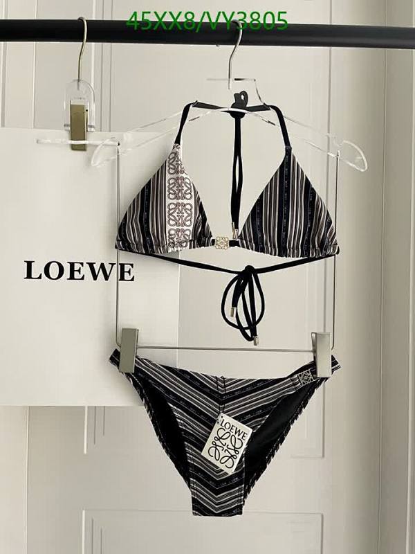 Loewe Striped Halter Neck Bikini Swimsuit - Stylish Two-Piece Bathing Suit