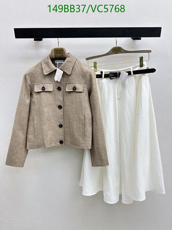 Brunello Cucinelli Women's Linen Blend Casual Jacket & Skirt Set