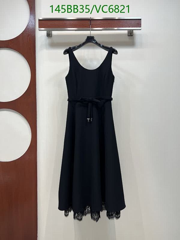 Prada Elegant Sleeveless A-Line Dress with Lace Trim - Perfect for Any Occasion