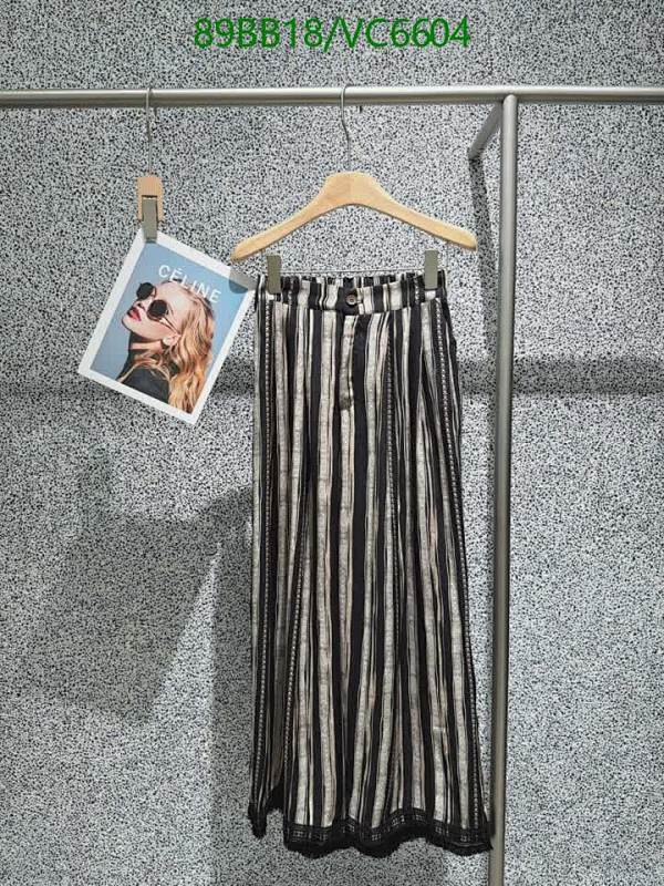 Maison Margiela Striped Polyester Fiber Palazzo Pants for Women
