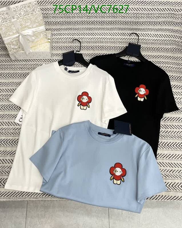 Louis Vuitton Unisex Cotton T-Shirt with Embroidered Flower Graphic - VC7627