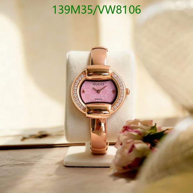 Gucci Women's Rose Gold Tone Oval Watch with Pink GG Dial