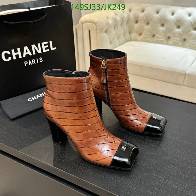 Chanel Women's Croc-Embossed Leather Ankle Boots with CC Detail