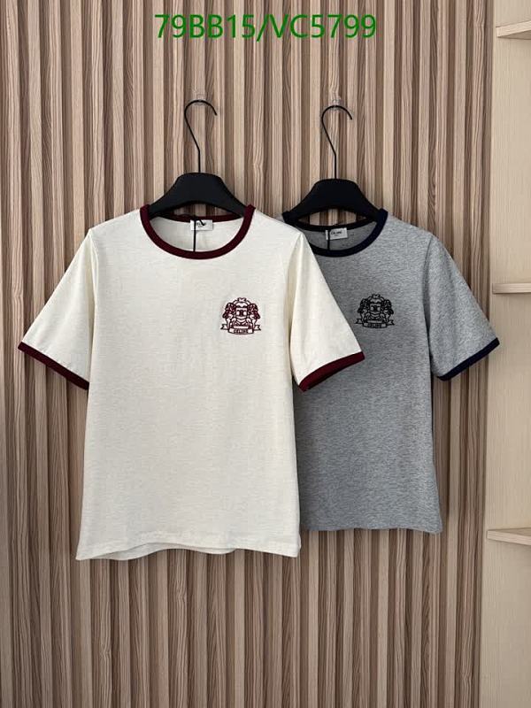 Celine Women's Cotton Short Sleeve T-Shirt with Embroidered Logo