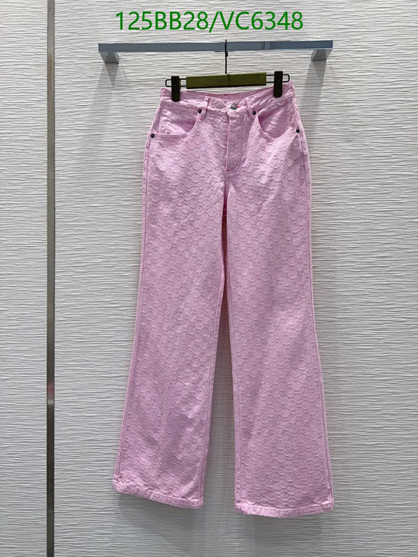 Gucci Women's Pink Embossed Wide-Leg Jeans - Stylish & Comfortable Denim